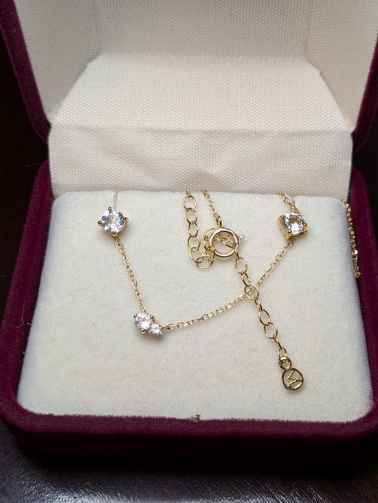 Mejuri Jewelry - Mejuri Set Gold Hue 14k Gold Necklace & 18k Vermeil White Topaz Stud Earrings
